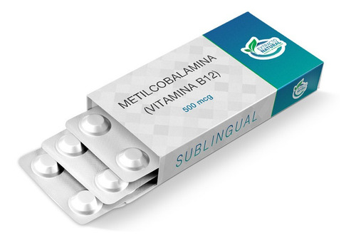 Metilcobalamina Vitamina B12 500mcg 180 Cápsulas Sublinguais Sabor Sabor