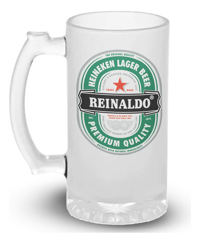 Caneca Chopp Personalizada Com Nome Presente - Vidro Jateado