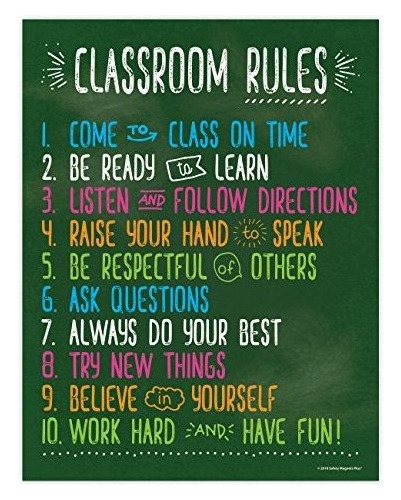 Classroom Rules  Póster De Reglas De Clase Para La Escuela 