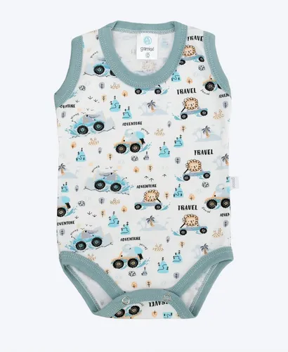 Body Bebe Jersey Mga.corta Estampado Animalitos/reloj