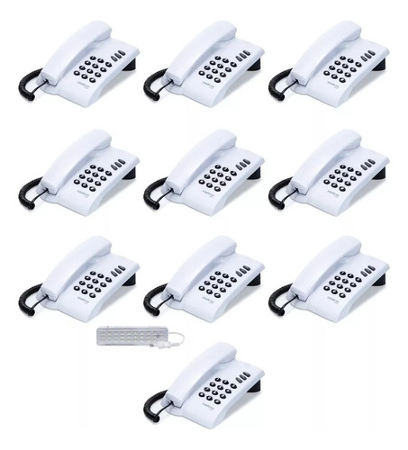 Kit 10 Telefone Fixo Com Fio Consultório Escritório Empresa