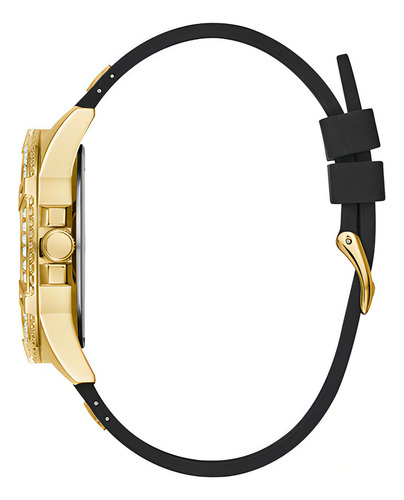 Reloj Para Mujer Guess Lady Frontier Color Negro W1160l1 Color del bisel Dorado Color del fondo Dorado
