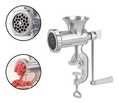 Moedor Manual De Carne Multifunção 8 Polegadas E Acessórios
