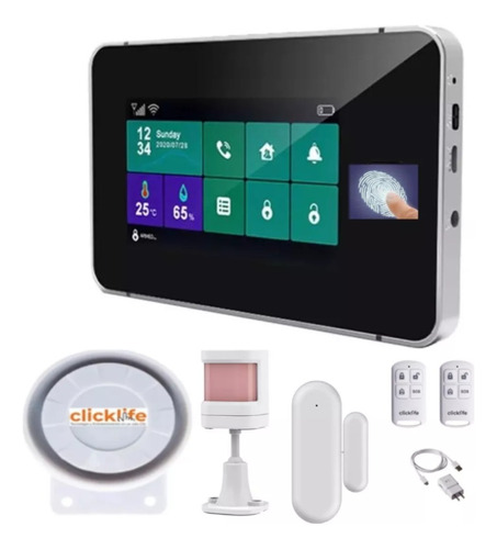 Alarma Casa Negocio Gsm 4g Wifi Huella Dactilar Touch App