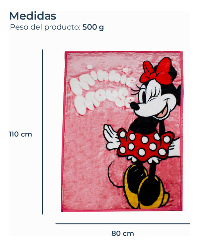 Frazada Ultra Soft Minnie Mouse 80x110cm Rosado Disney