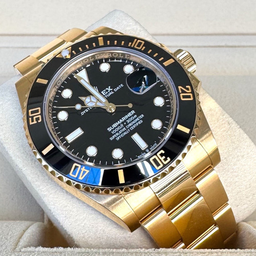 Rolex Submariner 41 Full Gold ,most.preto ,mod.novo Completo Dourado Preto Preto