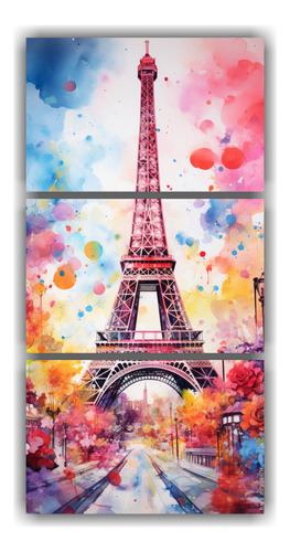 30x60cm Cuadros Decorativos De La Torre Eiffel Acuarela