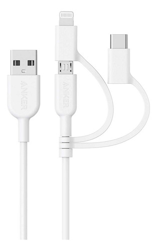 Cable 3 En 1 Anker Powerline Ii Lightning/tipo C/micro Usb