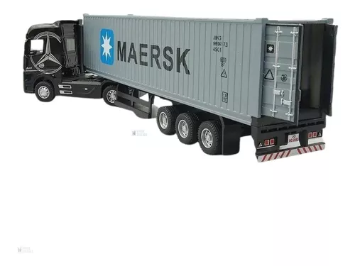 Miniatura Carreta Mercedes Benz Container Escala 1:50 Maersk AZUL