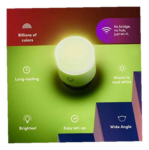 Lifx Color, 1100 Lm, A19 E26 Edison Tornillo (2 Unidades)