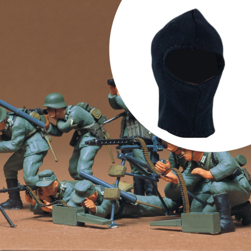 4 :6 Face Cover Dress Up Props Action Figure Accessory Black