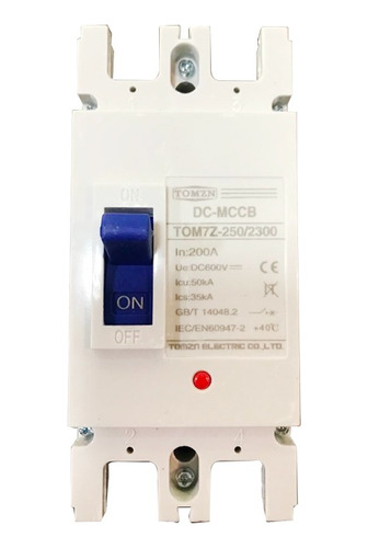 Interruptor Automático Tomzn Tom7z-250 Dc 1p 250v 200a