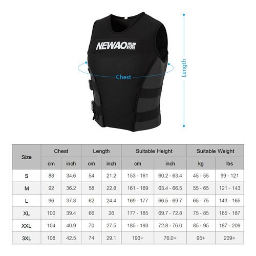 Imagen 5 de 6 de Chaleco Salvavidas Ski Life Safety Neopreno Wakeboard Chaque