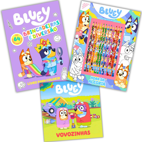 Bluey E Bingo Kit Livros Infantis Com Desenhos Para Colorir, Historias, Atividades E Muita Diversão Desenvolve A Criatividade E A Imaginação