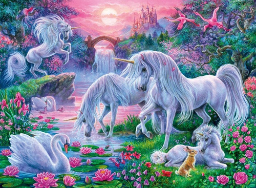 Imagen 2 de 2 de Unicornios Al Atardecer Rompecabezas 150 Piezas Ravensburger