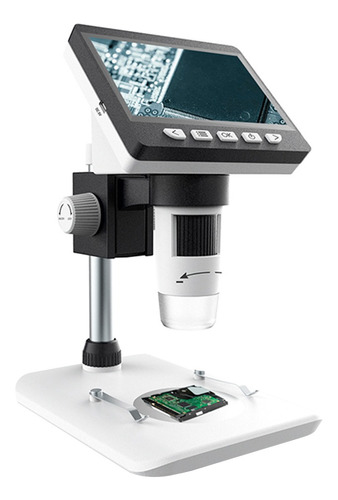 Microscopio Digital Portable 1000x 1080p Escritorio Display Color Blanco