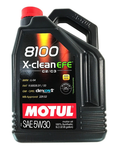 Envío Aceite Motul 8100 Xclean Efe 5w30 X5l (100% Sintético) Original