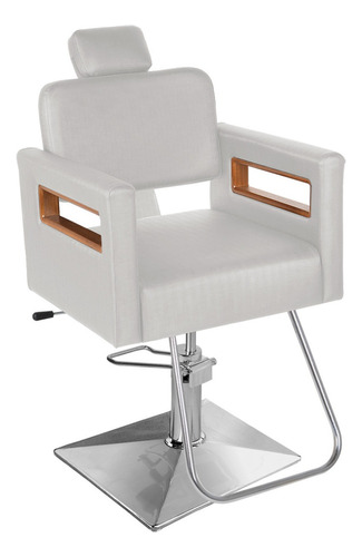 Cadeira Cabeleireiro Ravenna Prime Reclinável Pé Quadrado Cor Branco Forma Da Base Quadrada
