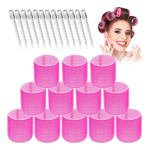 Rizadores De Cabello Jumbo Rollers Juego De 24 Piezas Con 12