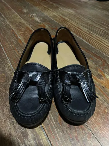 Mocasines Hush Puppies Talle 37 Negros Clasicos Cuero Vacuno