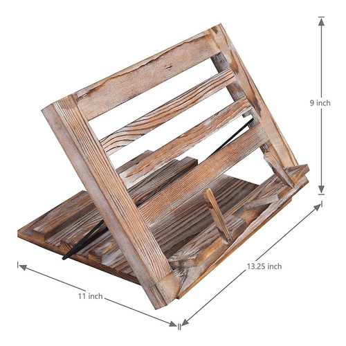 Imagen 4 de 7 de Soporte De Libro De Cocina Ajustable De Madera Tostada ...