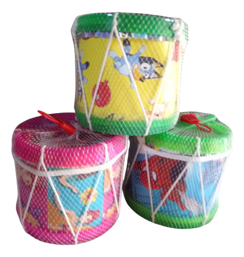 Batería Muscial Infantil Genérica - Tambor Colorido Rosa, Verde