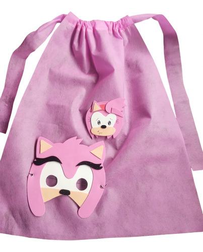 Capa En Friselina Más Máscara En Goma Eva Sonic Variado
