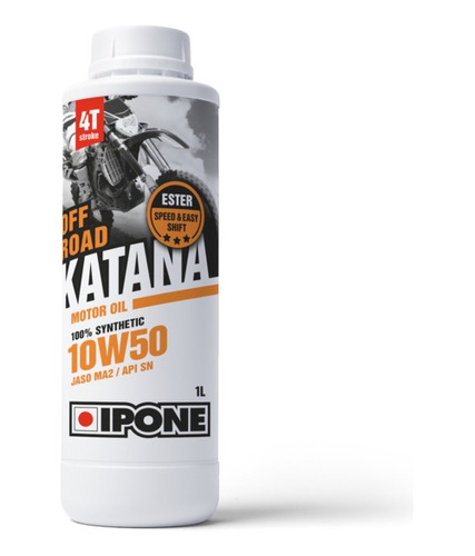 Aceite 100% Sintetico Ipone Katana Off-road 10w50