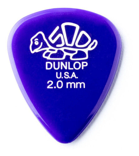 Palhetas Dunlop Delrin 500 2,0mm - 12 Un Cor Azul Tamanho Pesado