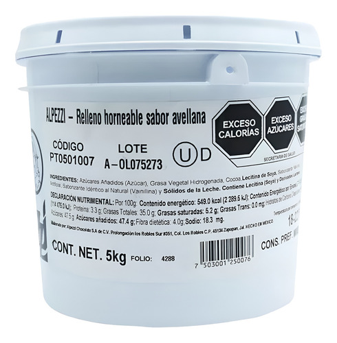 Relleno Horneable De Avellana Alpezzi 5 Kg