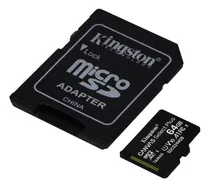 Comprar Memoria Micro Sd Kingston 64gb Canvas  Clase 10 C/ Adaptador