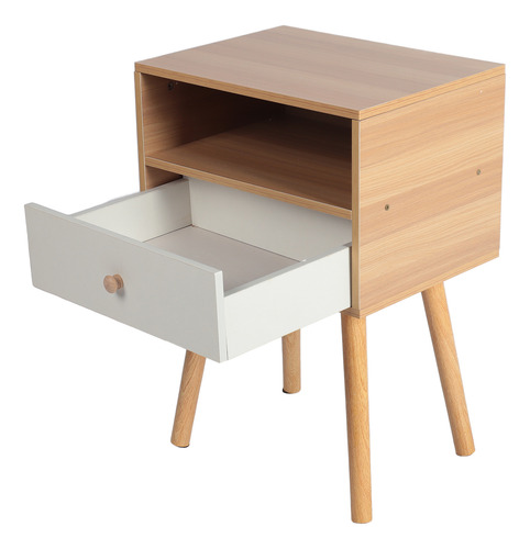 Mesita De Noche De Madera Minimalista Moderna De Doble Capa