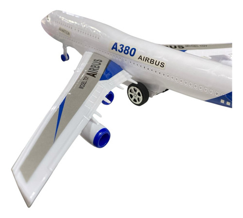 Super Avion Con Luz Y Sonido Para Armar Airplane Blanco 40cm Blanco