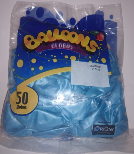 Globos Perlados Color Celeste 12 Pulgadas X 50 U Decoración