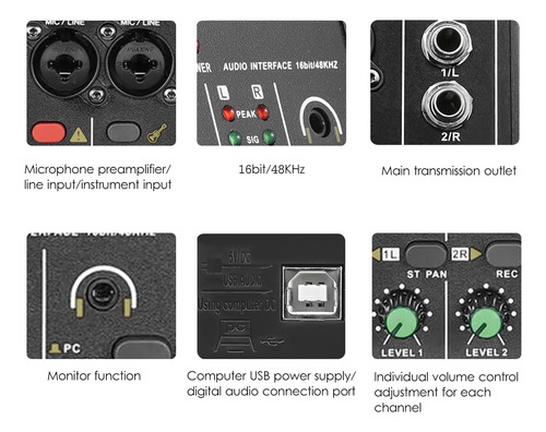 Tarjeta De Sonido Phantom Power 2 Salidas 48v Con Cable Usb-