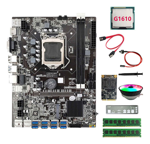 Placa Base B75 Eth De 8 Usb, Cpu G1610+2 Unidades Ddr3 De 4