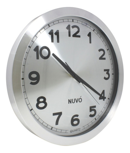 Imagen 5 de 6 de Reloj De Pared Moderno Analogo Plateado Gigante 40 Cm
