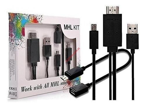 Cable Mhl Entrada Micro Usb Salida Hdtv Celular Android