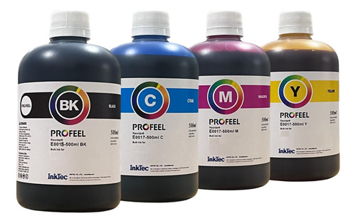 500ml Tinta Black Pig E0015 3x500ml Color E0017 P/ Uso L4260 Tinta Amarelo Azul Magenta Preto
