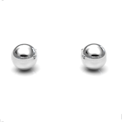 Imagen 2 de 10 de Broquel De Plata .925 Bolita 8mm Agálea Joyería