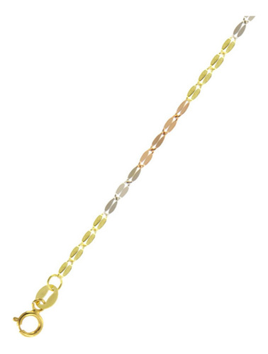 Cadena De Oro Italiano 10k, Grano De Café, 45 Cm,calibre 1mm Color Dorado Oscuro