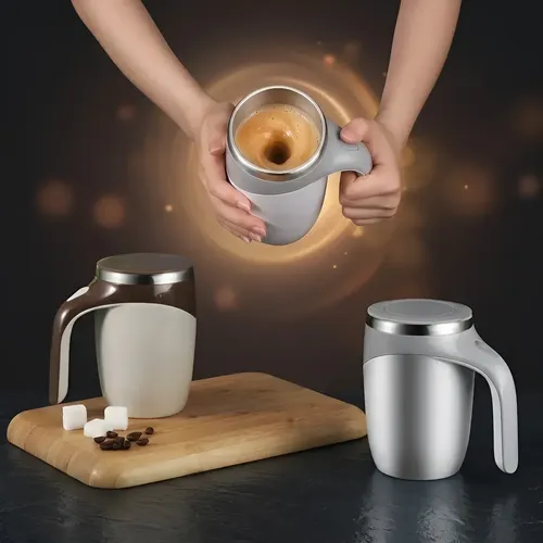 Caneca Térmica Copo Magnética Misturador Mixer Café 380ml