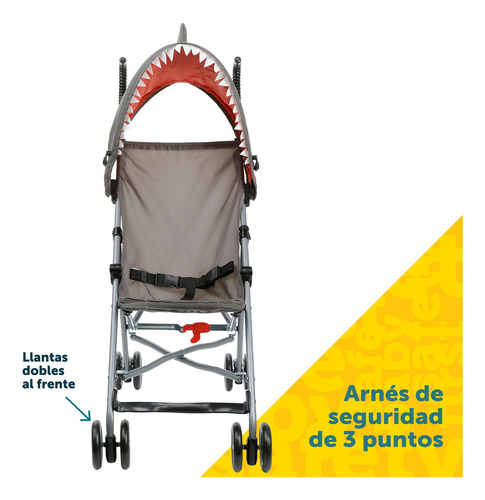 Carriola De Bastón Hasta 15kg Con Arnés Y Capota Gris