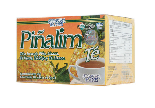 Imagen 2 de 5 de Té Piñalim (piña, Linaza, Té Verde, Té Rojo Y Té Blanco) 30 Sobres De 3g C/u Gn+vida