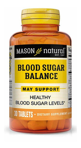 Mason Natural Blood Sugar Balance 30 Tabletas Sabor Sin Sabor