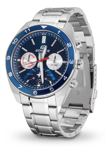 Reloj Casio Edifice Modelo Efv-590 Carátula Azul
