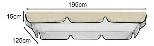 Cubierta De Dosel Para Columpio De Porche, Cubierta Beige