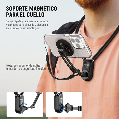 Neewer Soporte De Cuello Magnético Para Cámara Gopro Celular
