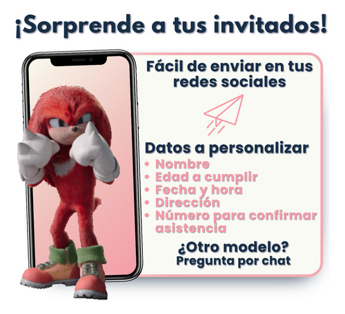 Invitación Digital Web Interactiva Animada Sonic