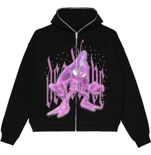 Diablo Fashion Alphabet Hoodie Gothic Couple Sweater Y2k